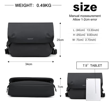 Waterproof unisex messenger bag