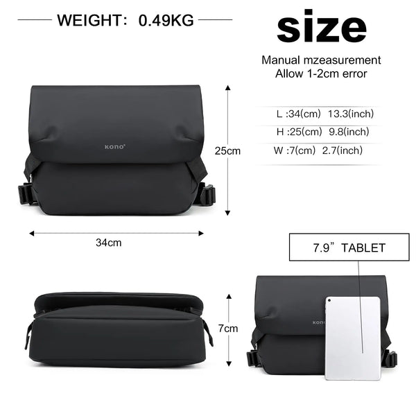 Waterproof Unisex Messenger Bag