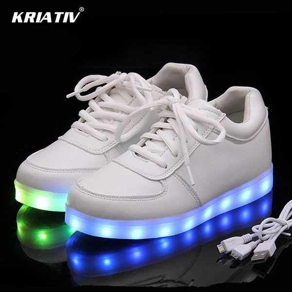 Lighted USB Charger Glowing Sneakers for Kids