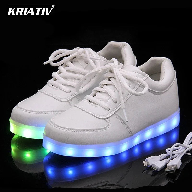 Lighted USB Charger Glowing Sneakers for Kids