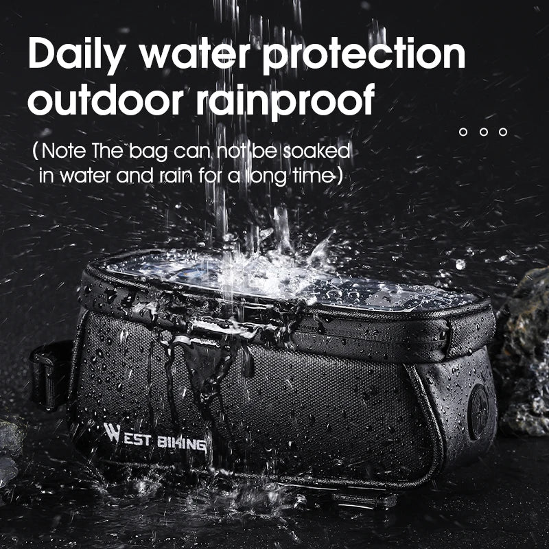 Waterproof bicycle front frame bag
