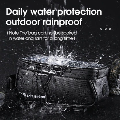 Waterproof bicycle front frame bag
