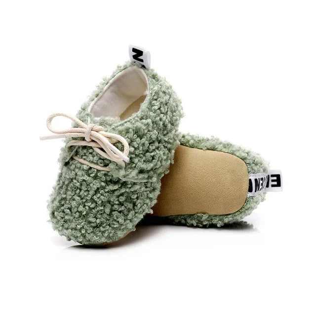 Plus velvet soft sole lace-up cotton shoes