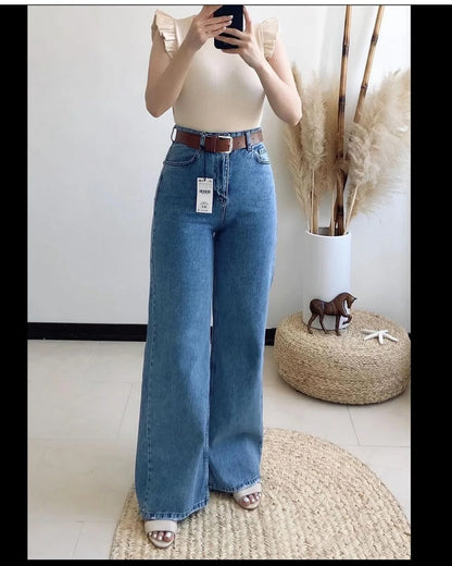 High waisted vintage washed baggy jeans