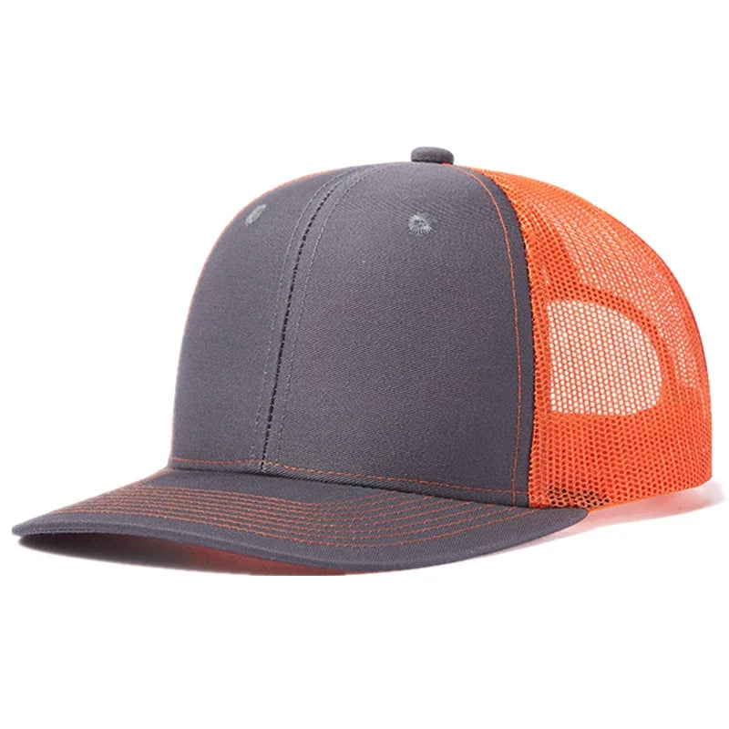 Breathable curved brim style trucker cap