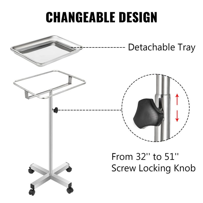 32-51 Inch Mayo Stand with Adjustable Height
