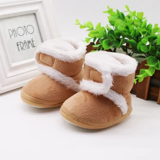 Soft sole fur snow boots