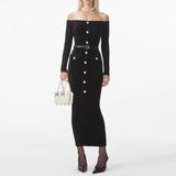 Knitted Single Breasted Corset Dress