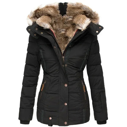 Winter warm wool collar cotton coat