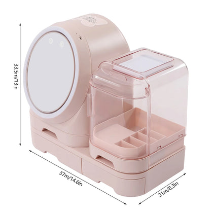 Waterproof makeup organizer case with mirror