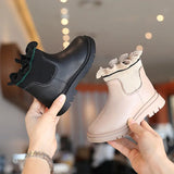 PU Leather Waterproof Winter Kid's Boots