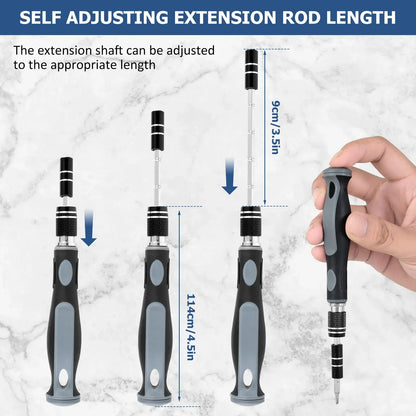 Portable precision screwdriver bits set