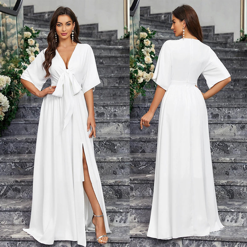 Long Brush Drag Women's Elegant Bridal Gown