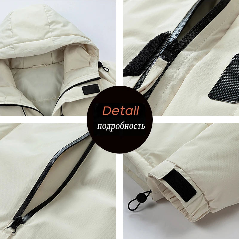 Casual waterproof thick fleece parkas jacket