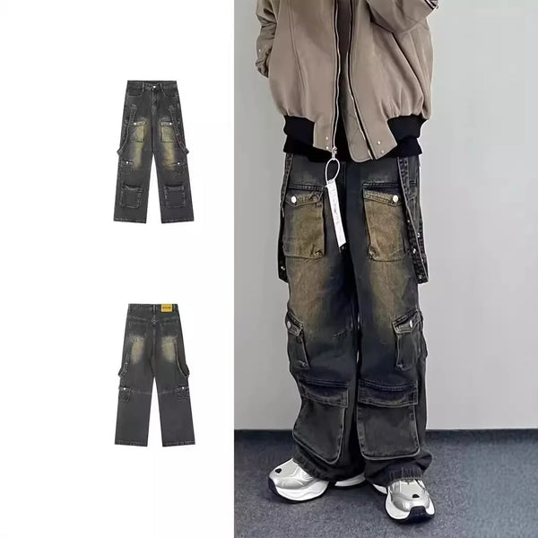 Men's Unique Jeans With Multiple Pockets