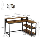 Workstation Computer Desk with 3 Shelves