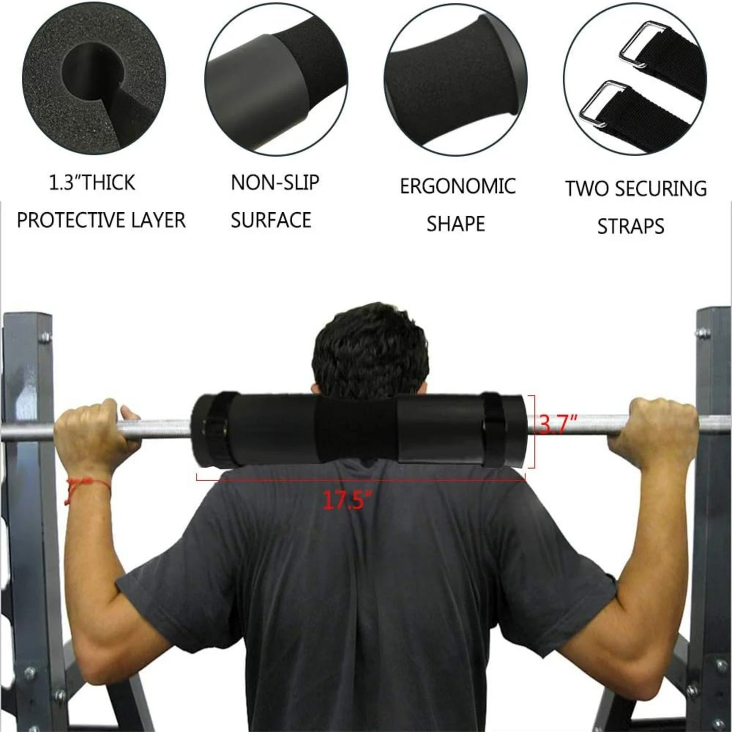Durable 7 Pack Set of Barbell Hip Thrust and Squat Pad