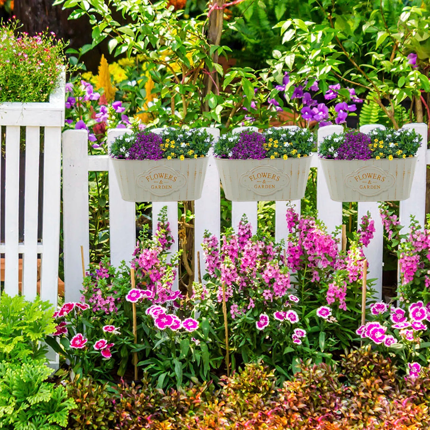 Hanging flower pot metal iron wall planter
