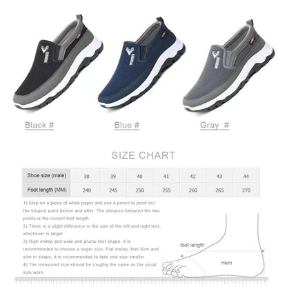 Breathable slip on male casual sneakers
