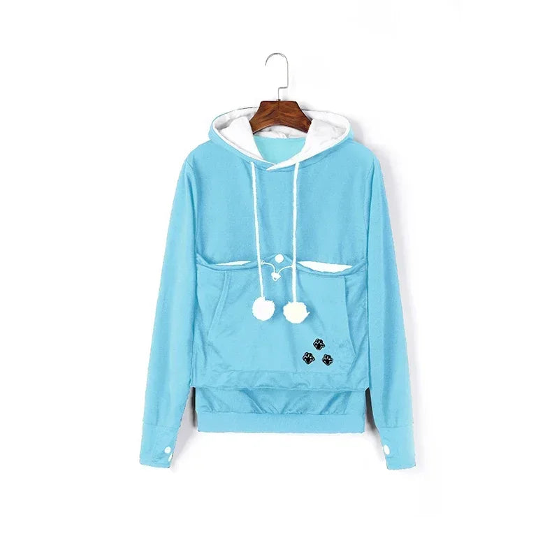 Cute Cat and Dog Printed Hooded Sweater