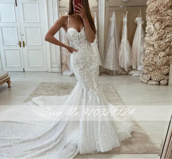 Women's Sleeveless Mermaid Lace Wedding Dress