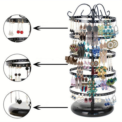 5-tier rotating metal jewelry stand