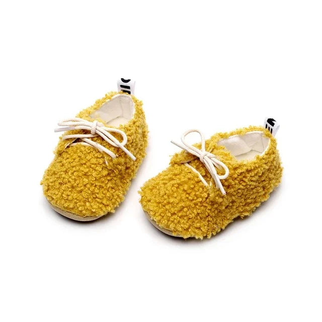 Plus velvet soft sole lace-up cotton shoes