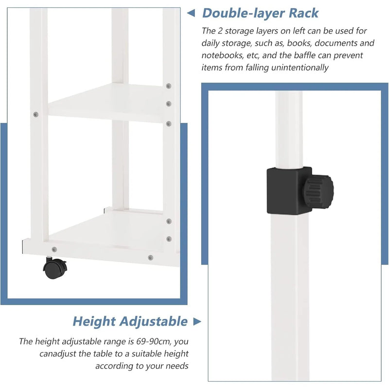 Height Adjustable Rolling Laptop Table