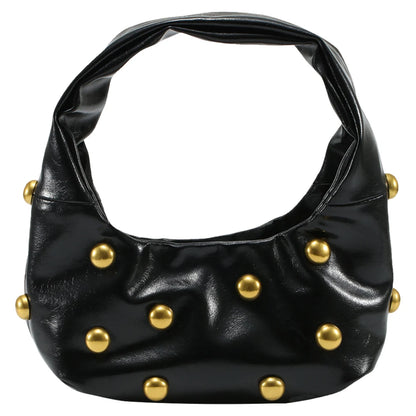 Elegant pu leather rivet shoulder bag