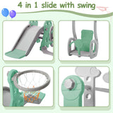 4 In 1 Kid's Slide And Swing Set