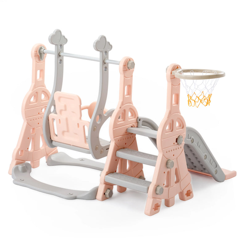4 In 1 Kid's Slide And Swing Set