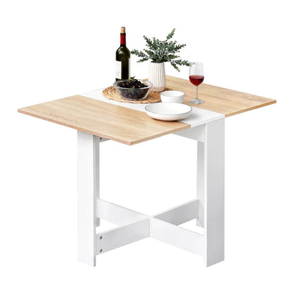 Foldable wooden dining table
