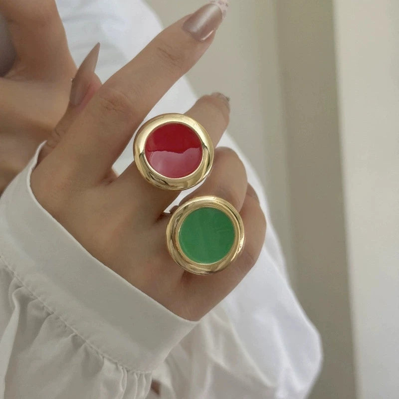 Dripping Glaze Round Polished Finish Ring