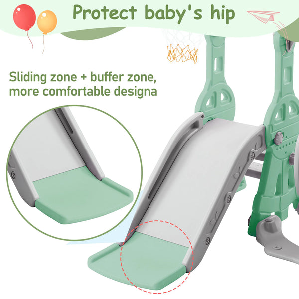4 In 1 Kid's Slide And Swing Set