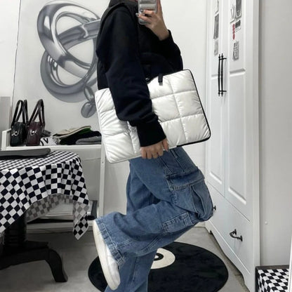 Down padded laptop sleeve bag