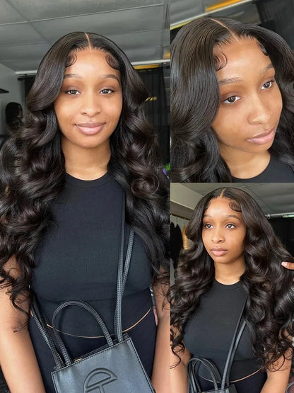 Body wave transparent 13x6 lace front human hair wigs