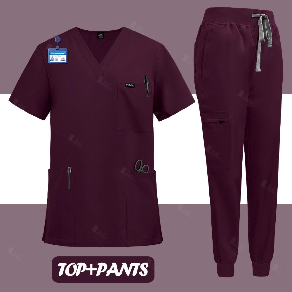 Surgical nurse uniform medical scrubs set
