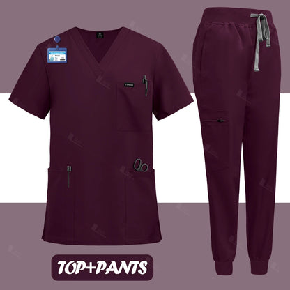 Surgical nurse uniform medical scrubs set