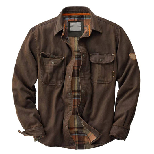 Fashion button-down plaid jacket