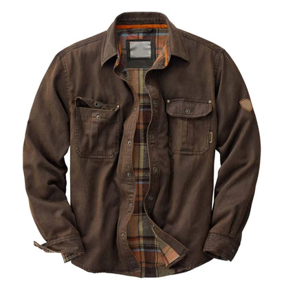 Fashion button-down plaid jacket