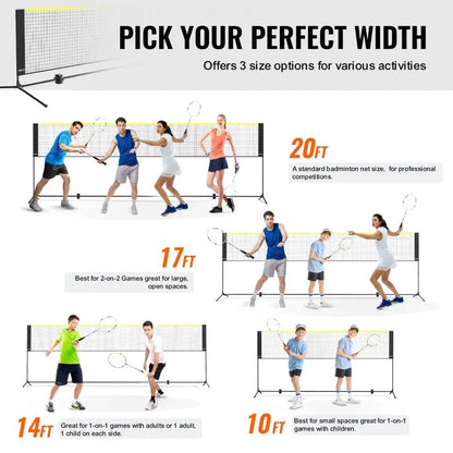 Adjustable 20ft badminton & volleyball set