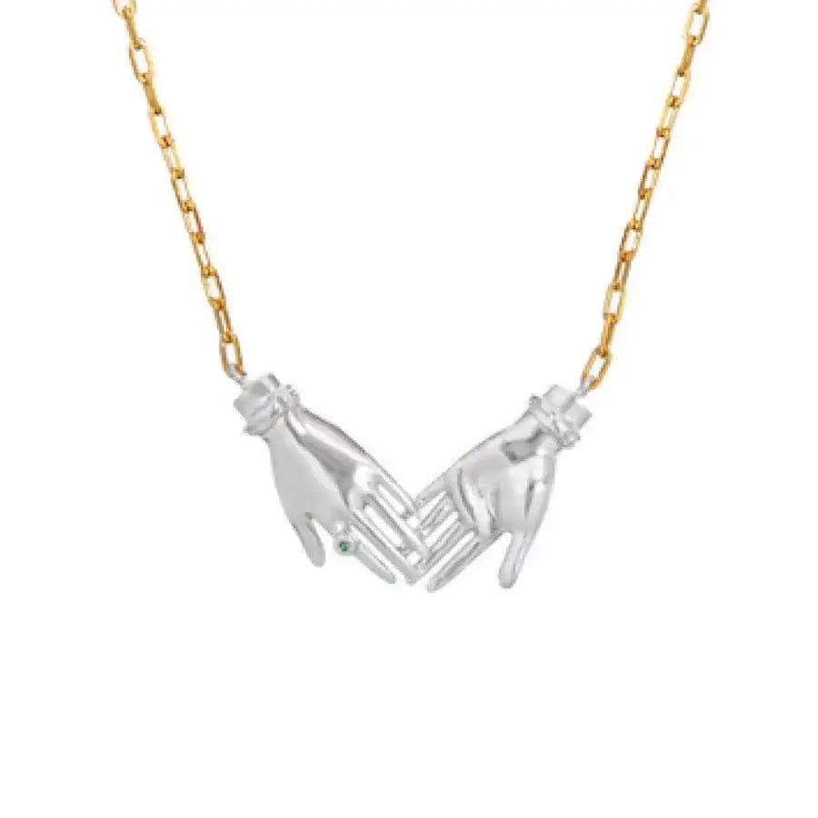 Creative Handshake Shaped Pendant Necklace