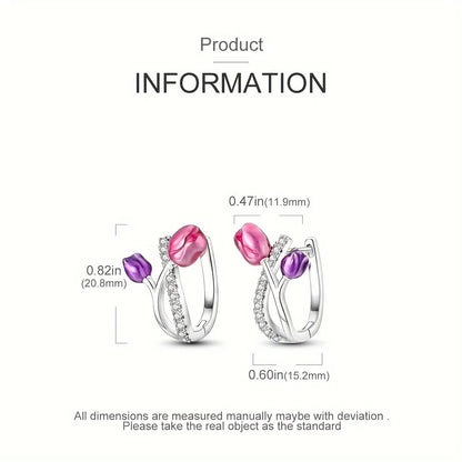 925 sterling silver sparkling tulip earrings