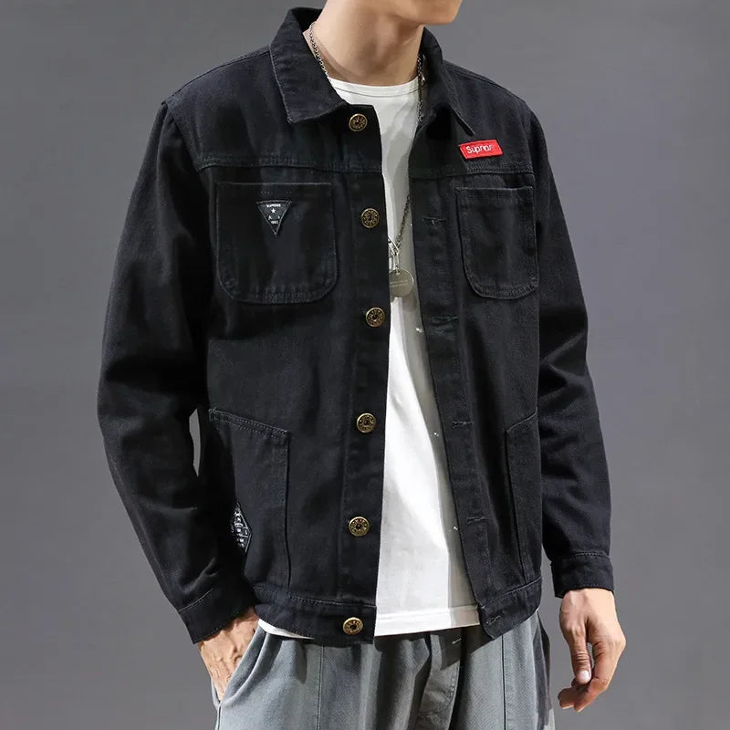 Men's trendy loose-fit denim jacket