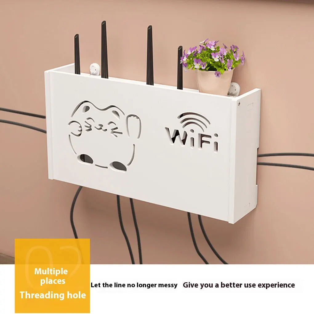 Wall mounted wireless router rack