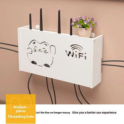 Wall mounted wireless router rack