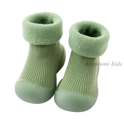 Anti-slip velvet knit winter kid's boots