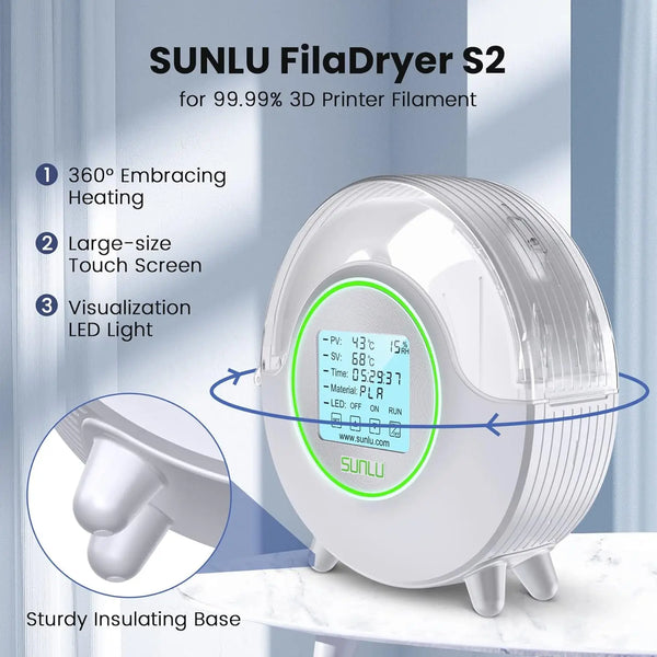 Fan LED Touch Screen for 3D Filament Dryer Printing Mate