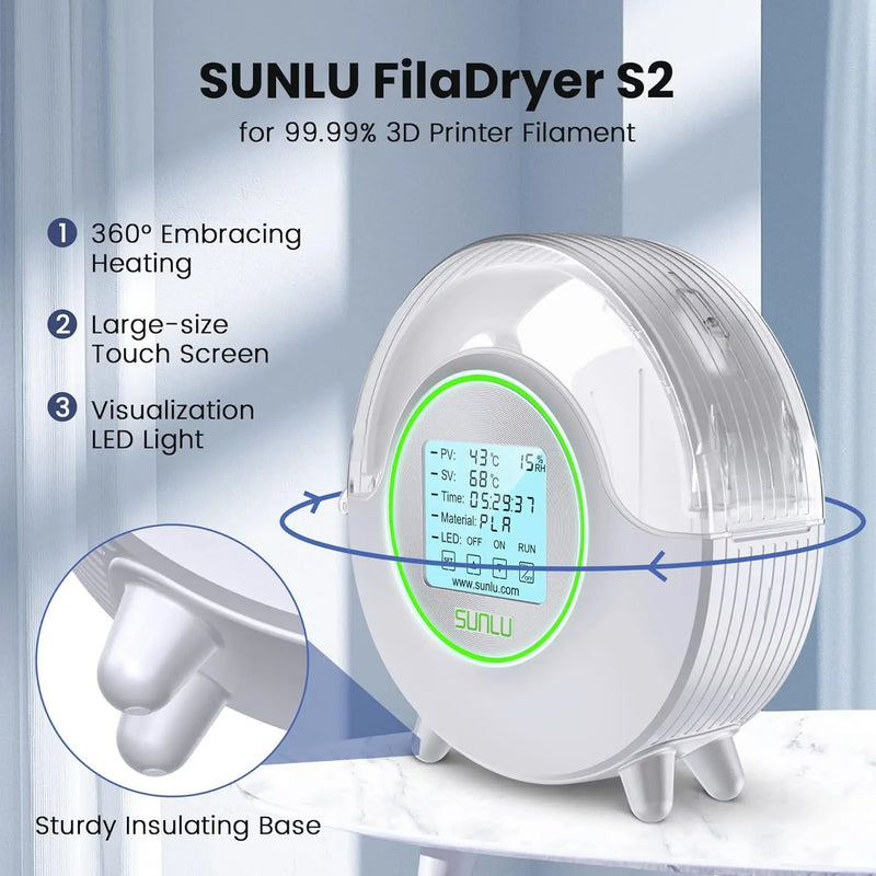 Fan LED Touch Screen for 3D Filament Dryer Printing Mate