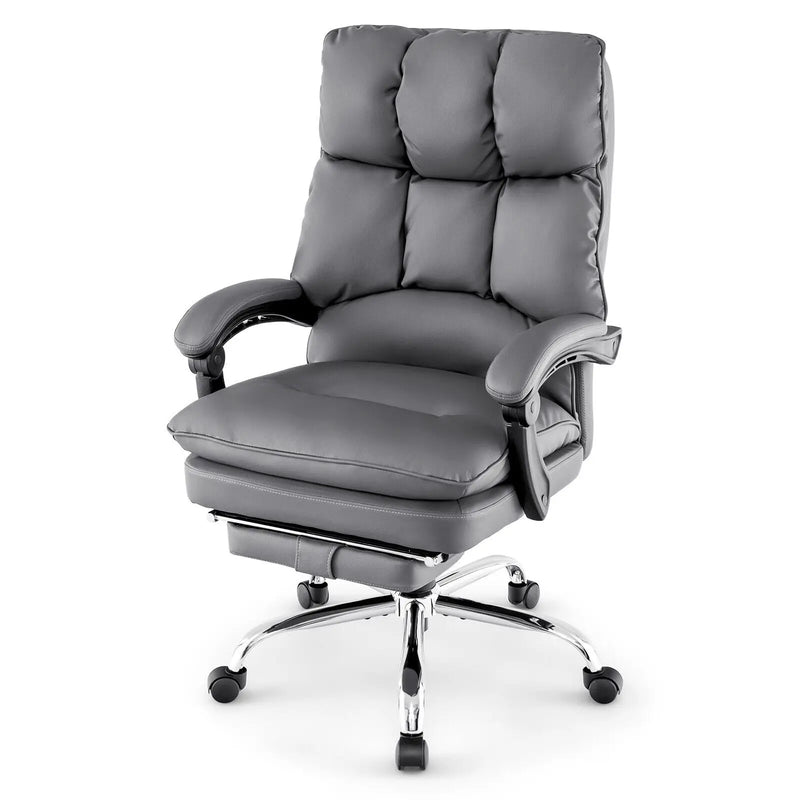 Ergonomic Padded Reclining Chair With Retractable Footrest
